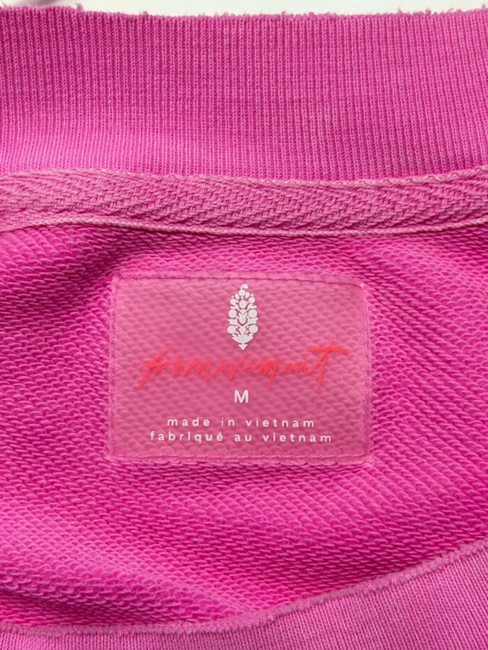 Free People Movement Metti Crew Neck Sweatshirt Miami Hot Pink • Size M - Picture 11 of 11